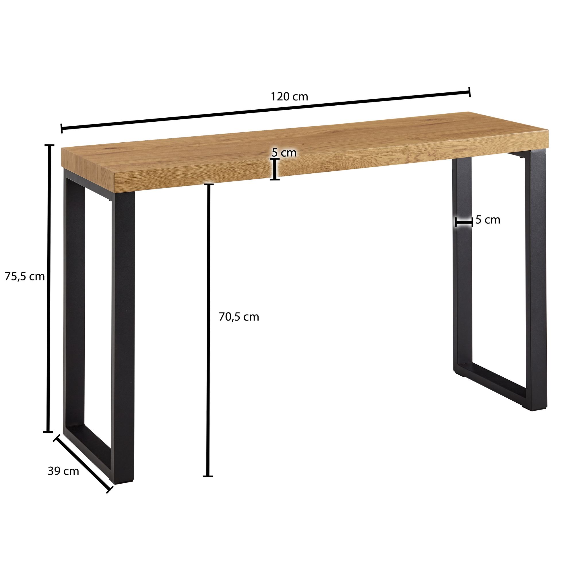 side-table eikenlook 120 cm
