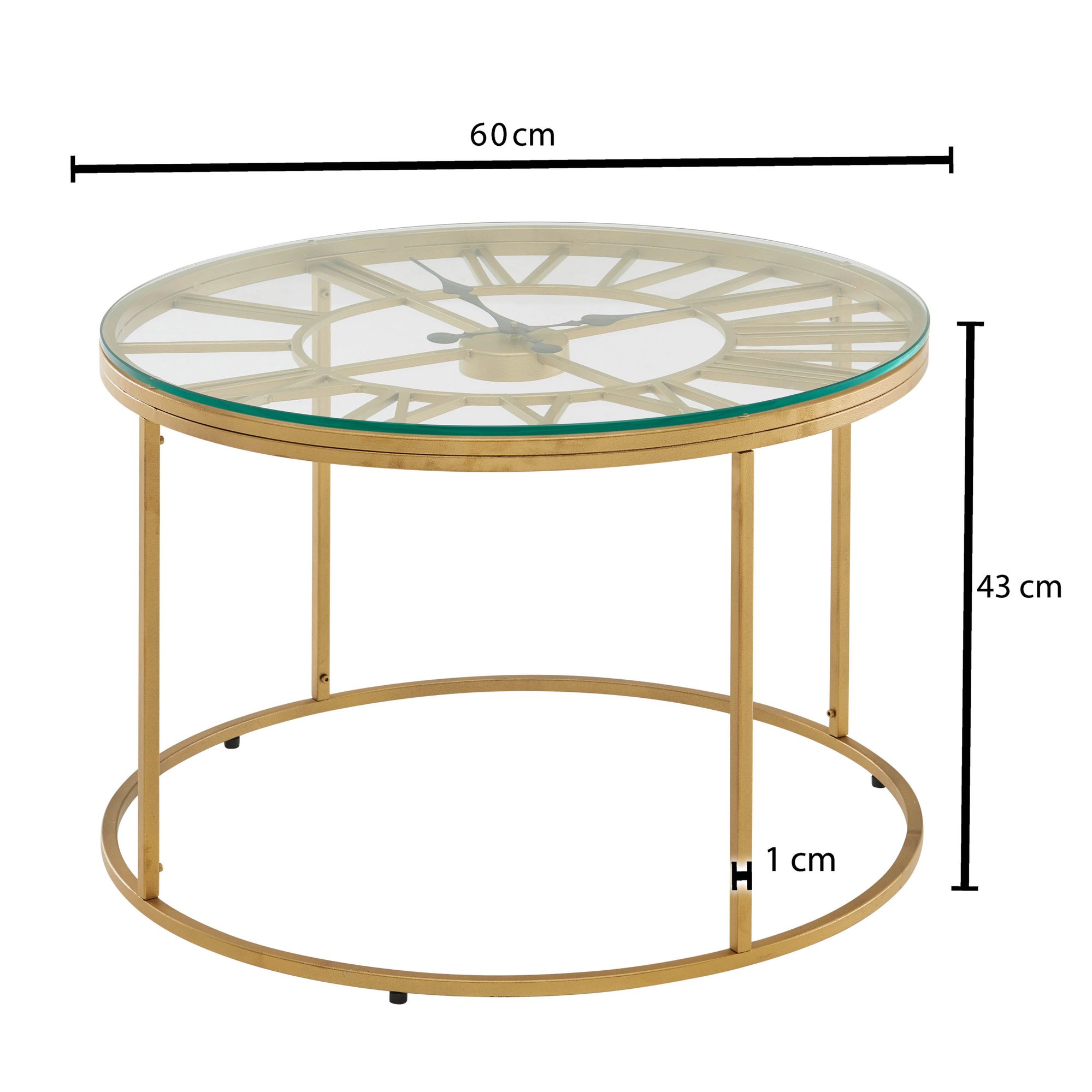 ronde salontafel goud 60 cm