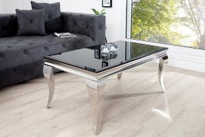 Barock salontafel zwart glas