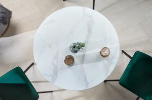 Ronde tafel marmerlook wit 80 cm - sfeerbeeld bovenaanzicht