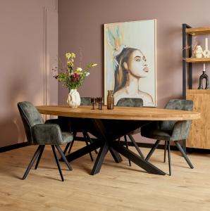 Ovale eettafel mango 300 cm