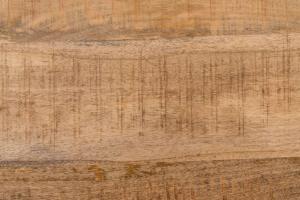 Zijaanzicht van ovale tafel mangohout 300 cm