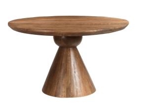 Ronde eettafel walnoot 130 cm sfeerbeeld