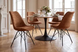 scandinavische stoel kaki voor en achter aanzicht