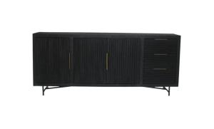 Design dressoir zwart mangohout 180 cm