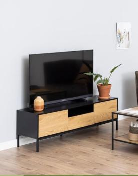 Tv meubel zwart eiken 140 cm
