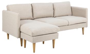 Bankstel chaise longue beige 201 cm