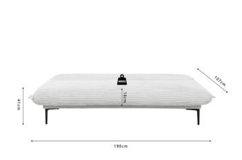 Slaapbank lichtgrijs 190 cm corduroy stof