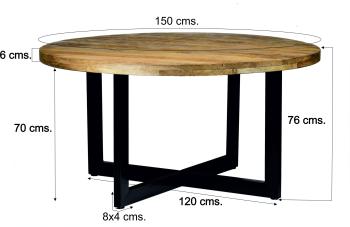 ronde tafel mango 140 cm