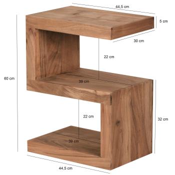 bijzettafel S cube acacia