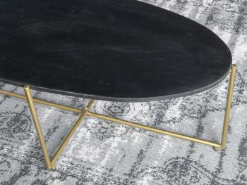 Anton ovale salontafel zwart brass