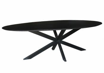 ovale tafel zwart 240 cm