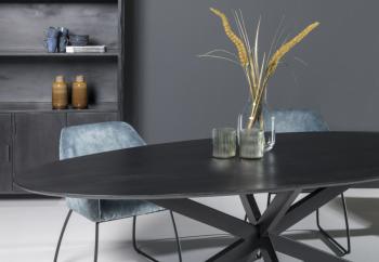ovale tafel zwart 180 cm