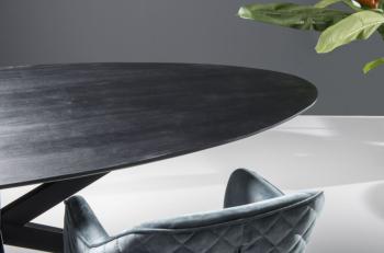 ovale tafel zwart 160 cm