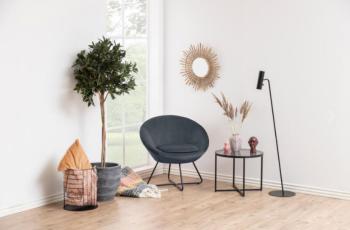 Ronde bijzettafel zwart smoked glas