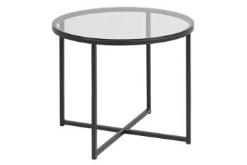 Ronde bijzettafel zwart smoked glas