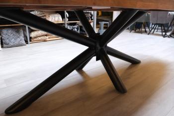 Matrixpoot onder ovale tafel mangohout 260 cm