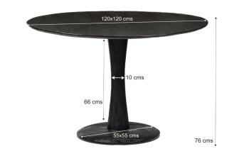 ronde tafel zwart mangohout 120 cm