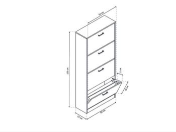 grijs eiken schoenenkast 155 cm