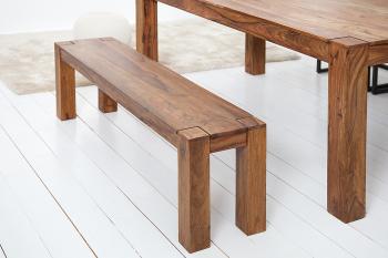Sheesham eettafel bank 140 cm