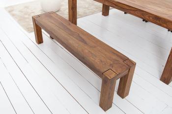 Sheesham eettafel bank 140 cm