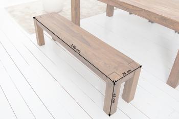 Sheesham eettafel bank 140 cm