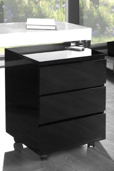hoogglans rolcontainer zwart