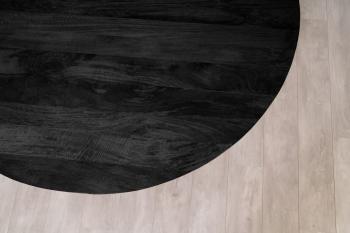 Ronde tafel zwart mangohout 130 cm