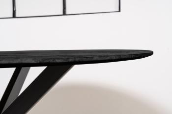 Ronde tafel zwart mangohout 130 cm