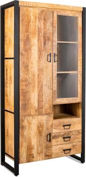 Vitrinekast mango hout 200 cm