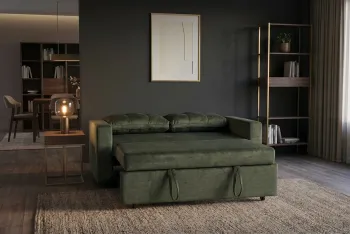 2-zits slaapbank groen velvet stof 142 cm