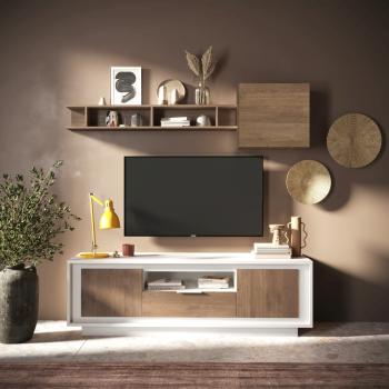 Trendy tv meubel wit mercure eiken 184 cm