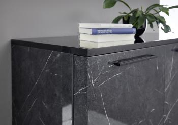 hoogglans dressoir zwart marmer look