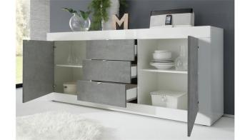 dressoir hoogglans betonlook 210 cm