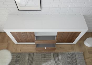 dressoir kast hoogglans wit noten