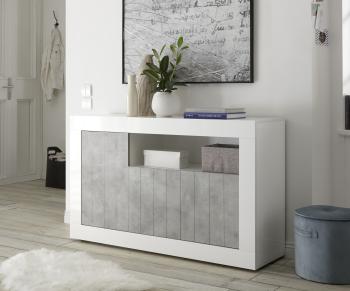 dressoir hoogglans wit beton 138 cm