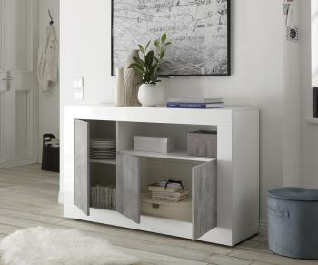 dressoir hoogglans wit beton 138 cm