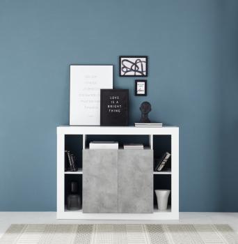 rimini dressoir wit betonlook 134 cm