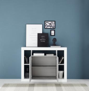 rimini dressoir wit betonlook 134 cm