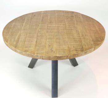ronde eettafel 120 cm blank antiek