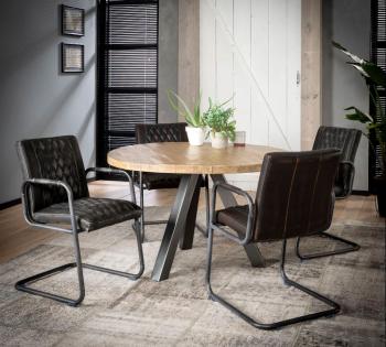 ronde eettafel 120 cm blank antiek