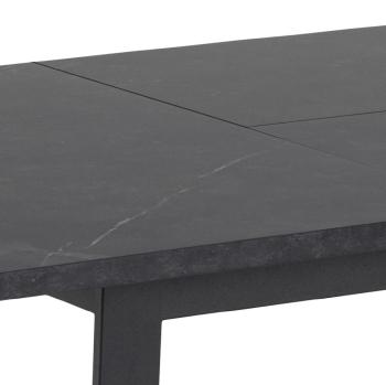 eettafel uitschuifbaar zwart marmer look 160-220 cm