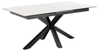 uitschuifbare eettafel wit keramiek 168-210 cm 