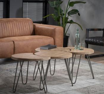 Salontafel mango met plateau