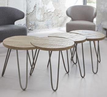 Salontafel mango met plateau