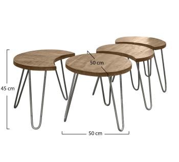 Salontafel mango met plateau
