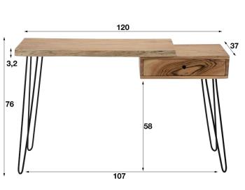 kaptafel met boomstam blad