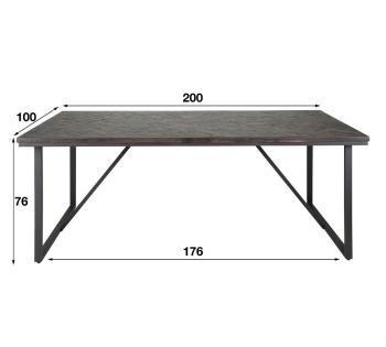 eetkamertafel teakhout bruin 200 cm