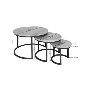 Salontafel set mango 3 tafels