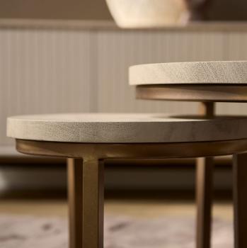 Salontafel set 3-delig zandbeige brons